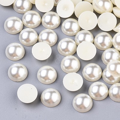 ABS Plastic Imitation Pearl Cabochons SACR-S738-10mm-Z24-1
