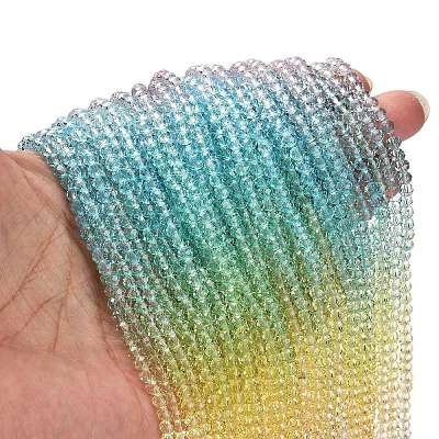 Transparent Painted Glass Beads Strands X1-DGLA-A034-T4mm-A15-1