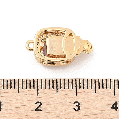 Brass Micro Pave Cubic Zirconia Box Clasps KK-C080-13G-02-1