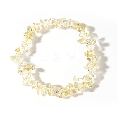 Natural Citrine Chips Bead Stretch Bracelets for Women Men CI5318-24-1
