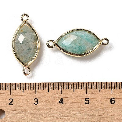 Natural Amazonite Faceted Connector Charms G-K347-03G-21-1
