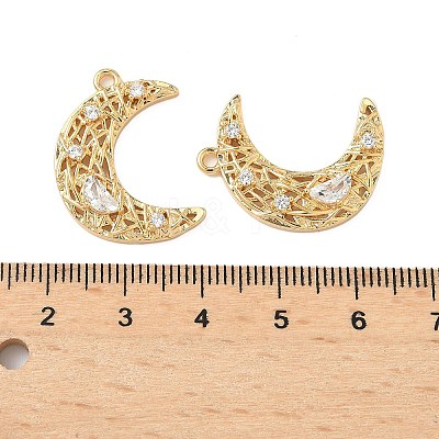 Brass Micro Pave Clear Cubic Zirconia Pendants KK-S531-18G-1