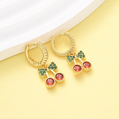 Brass Micro Pave Cubic Zirconia Hoop Earrings EJEW-D322-11G-01-1