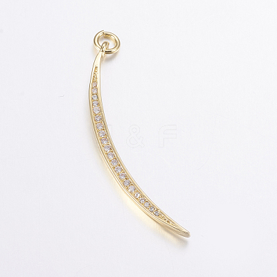 Brass Micro Pave Cubic Zirconia Pendants ZIRC-G125-48G-1