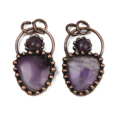 Natural Amethyst Pendants G-Z101-06R-08-1