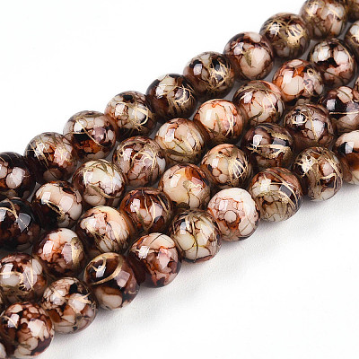 Baking Paint Glass Beads Strands DGLA-N003-6mm-B06-1