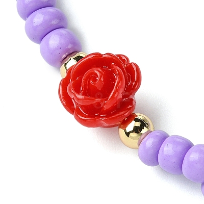 8Pcs 8 Colors Glass Seed Beaded Stretch Bracelet Sets BJEW-MZ00103-1