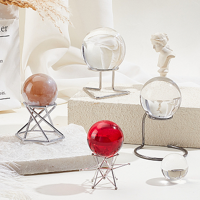 4Pcs 4 Styles Zinc Alloy Crystal Ball Holders ODIS-GA0001-83-1