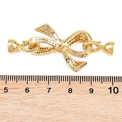 Brass Micro Pave Clear Cubic Zirconia Fold Over Clasps KK-U059-61G-1