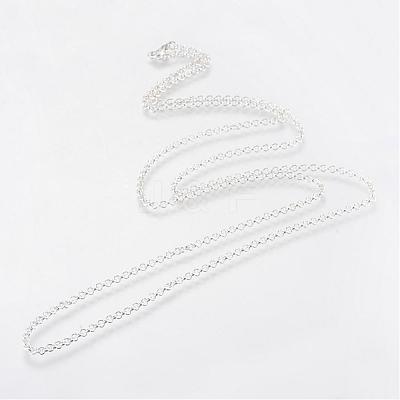 Iron Rolo Chains Necklace Making MAK-R015-45cm-S-1