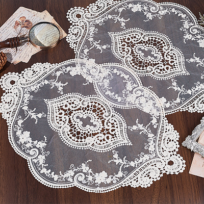 Polyester Lace Embroidery Table Mats AJEW-WH0413-78-1
