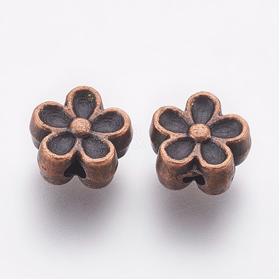 Tibetan Style Alloy 3D Flower Beads LS-RLF0476Y-1