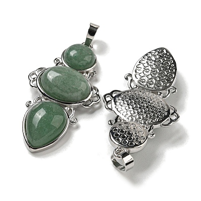 Natural Green Aventurine Pendants G-Q158-04F-1