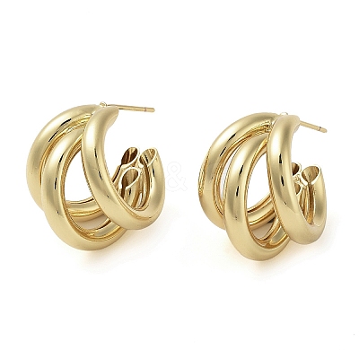Brass Studs Earrings EJEW-K276-08G-1