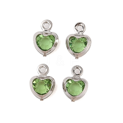 Heart Rack Plating Brass Glass Pendants KK-S385-01P-02-1