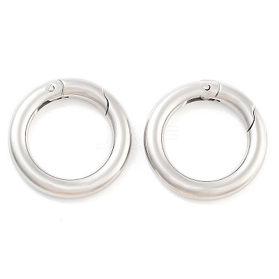 Non-Tarnish 304 Stainless Steel Spring Gate Rings X-STAS-Q032-1B-1