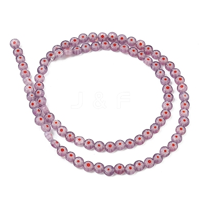 Handmade Millefiori Glass Flat Round Bead Strands LK-P010-A-01-1