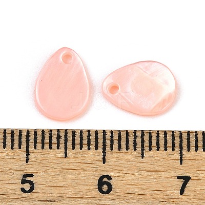 Spray Painted Natural Freshwater Shell Teardrop Charms SHEL-K006-47B-1