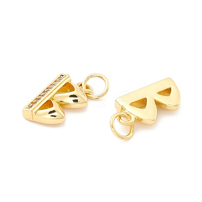 Rack Plating Eco-friendly Brass Micro Pave Clear Cubic Zirconia Charms KK-D072-01G-B-NR-1