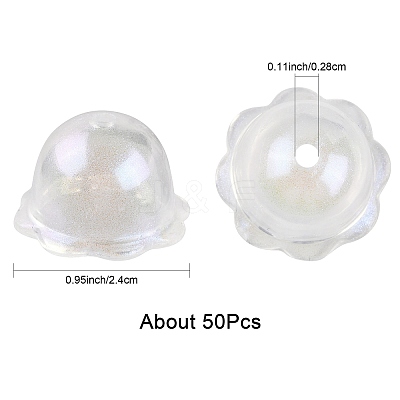 50Pcs Transparent Acrylic Bead Caps OACR-FS0002-41-1