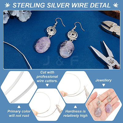 1Pc Sterling Silver Wire STER-BC0002-08-1