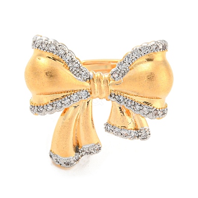 Brass Micro Pave Cubic Zirconia Adjustable Rings RJEW-E091-02G-1