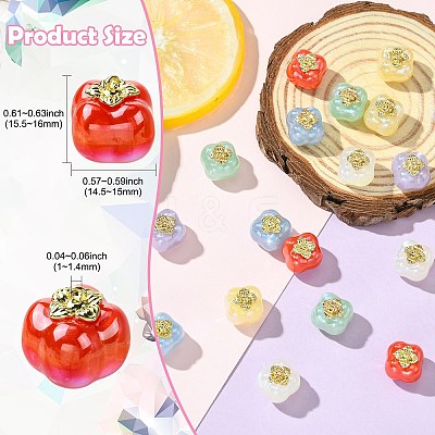 18Pcs 6 Colors UV Plating Acrylic Beads MACR-CJ0002-35-1