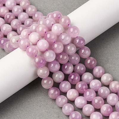 Round Grade A Natural Kunzite Beads Strands G-F289-36-8mm-1