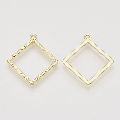 Rack Plating Alloy Open Back Bezel Pendants X-PALLOY-N150-37-1
