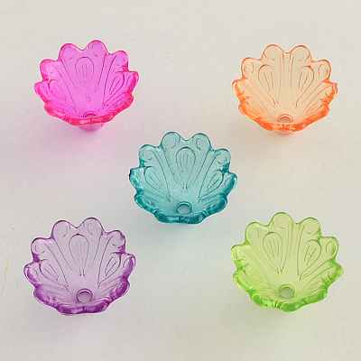 Transparent Acrylic Flower Bead Caps TACR-Q004-M01-1