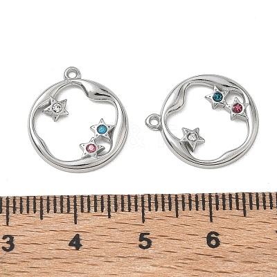 304 Stainless Steel with Rhinestone Pendants SA-CBA49D2-05P-1