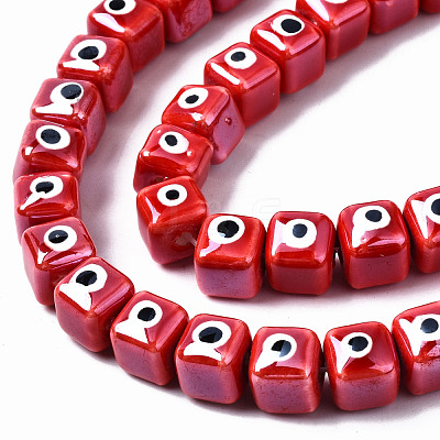 Handmade Porcelain Ceramic Beads Strands PORC-T006-01G-1