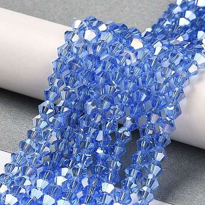 Transparent Electroplate Glass Beads Strands EGLA-A039-T3mm-B07-1