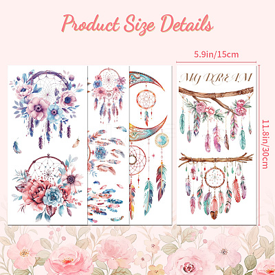 4 Sheets 4 Styles Retro Theme PVC Waterproof Decorative Stickers DIY-WH0489-006-1