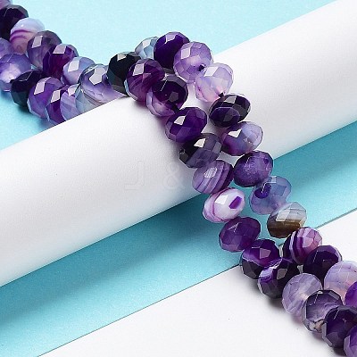 Natural Banded Agate/Striped Agate Beads Strands G-E605-A02-02D-1