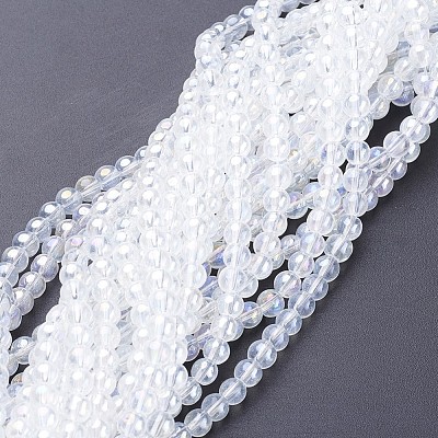 Glass Beads Strands X-GR4mm01Y-AB-1