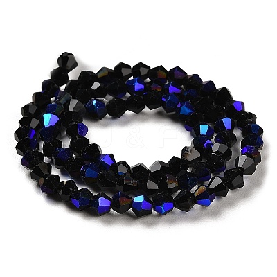 Transparent Electroplate Glass Beads Strands GLAA-F029-4mm-D02-1