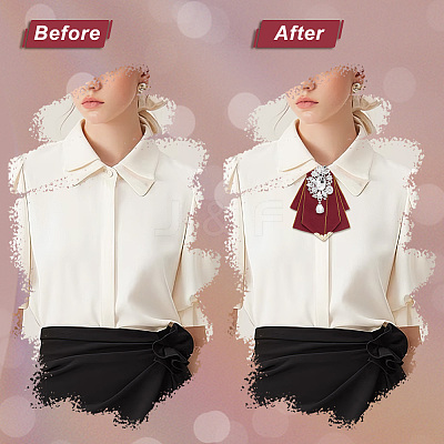 Adjustable Polyester Rhinestone Bow Ties AJEW-WH0270-179A-1