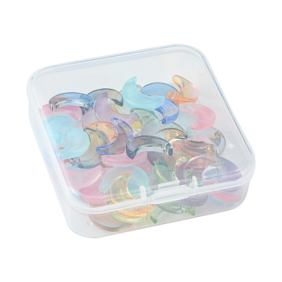 50Pcs Gradient Color Glass Pendants GLAA-FS0001-48-1
