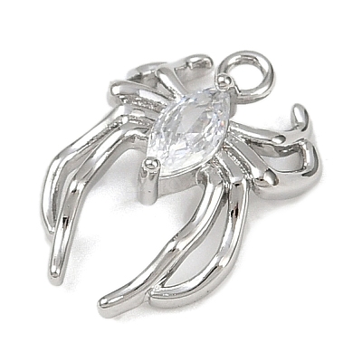 Brass Pave Clear Cubic Zirconia Pendants KK-L238-02P-1