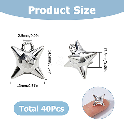 40Pcs Alloy Star Charms FIND-HS0002-47-1