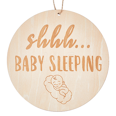 Do Not Disturb Wood Door Hanging Decorations AJEW-WH20006-65A-1