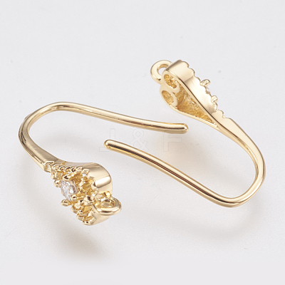 Brass Earring Hooks KK-T029-107G-1