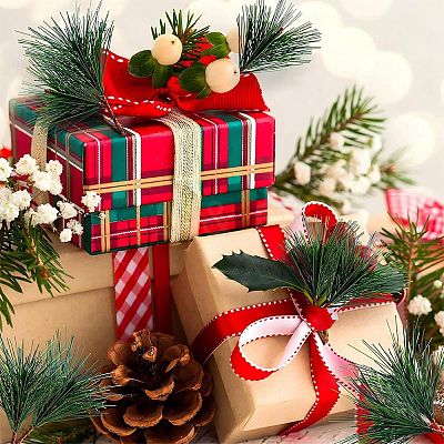 30Pcs Plastic Artificial Pine Branches AJEW-CP0009-91-1