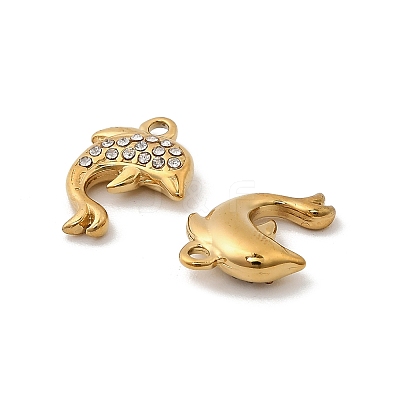 304 Stainless Steel with Crystal Rhinestone Charms STAS-G358-05G-08-1