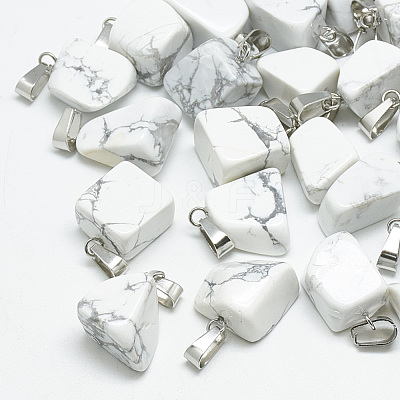 Natural Howlite Pendants G-T085-05-1