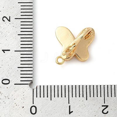 Brass with Natural Shell Fold Over Clasps KK-G505-27G-1