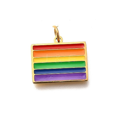 Pride 304 Stainless Steel Enamel Pendants STAS-B079-01G-13-1