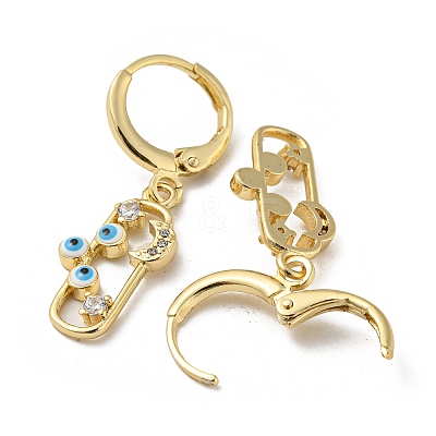 Golden Brass Dangle Leverback Earrings EJEW-A033-23G-04-1