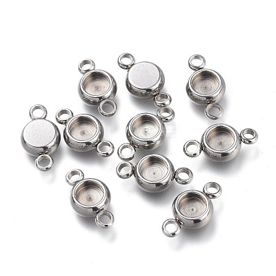Non-Tarnish 304 Stainless Steel Cabochon Connector Settings STAS-I161-03A-P-1